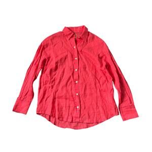 NEW Lilly Pulitzer Stevey Relaxed Button Front Shirt Mizner Red